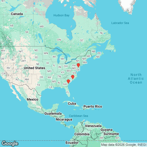 specimens map of Atlanticoncha ochracea