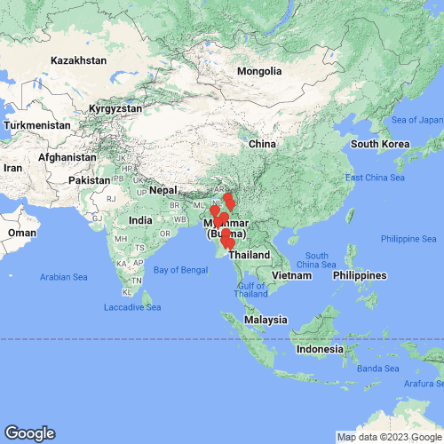 specimens map of Leoparreysia canefrii