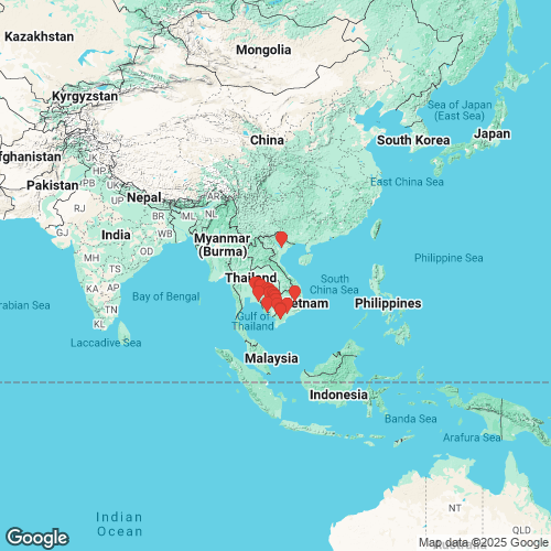 specimens map of Ensidens telus