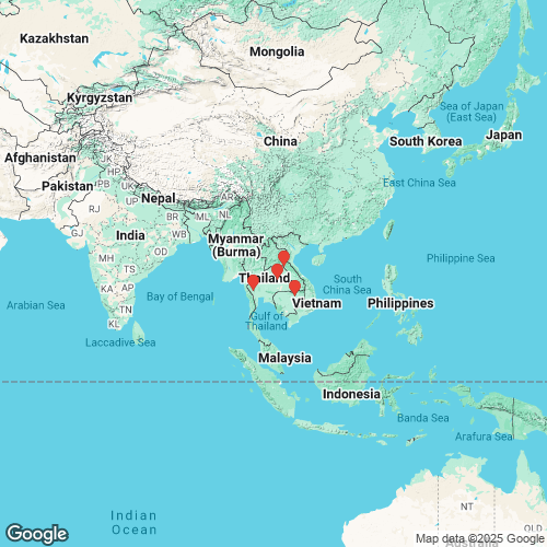 specimens map of Chamberlainia somsakpanhai