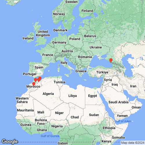 specimens map of Euglesa moroccana