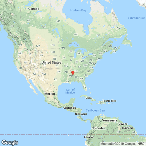 specimens map of Pleurobema curtum
