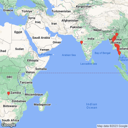 specimens map of Leoparreysia tavoyensis specimens map of Leoparreysia tavoyensis