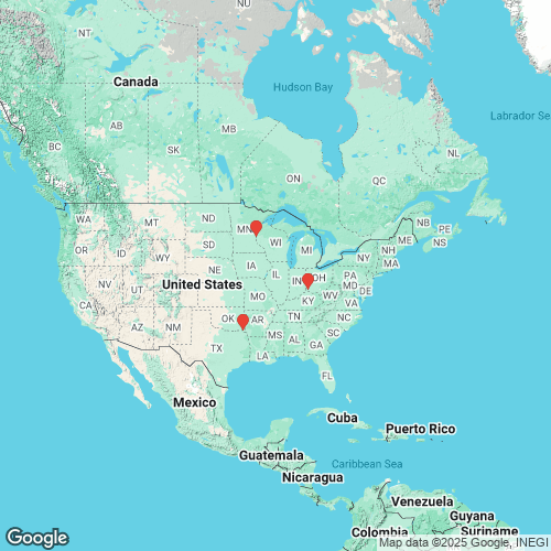specimens map of Quadrula fragosa