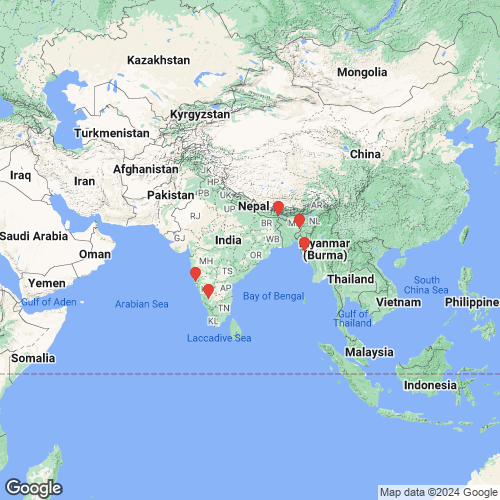 specimens map of Lamellidens mainwaringi