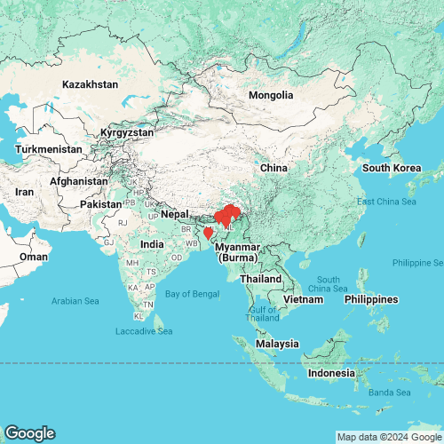 specimens map of Lamellidens nongyangensis