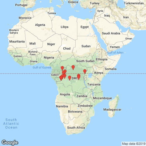 specimens map of Mutela legumen specimens map of Mutela legumen