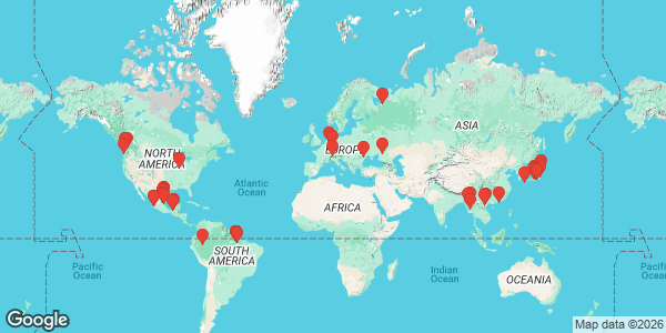 specimens map of Corbicula fluminea specimens map of Corbicula fluminea