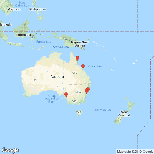 specimens map of Corbicula australis specimens map of Corbicula australis