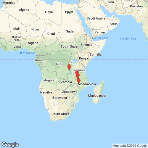 specimens map of Chambardia nyassaensis